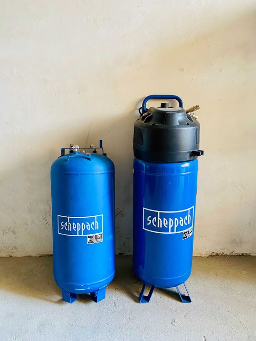 НОВ !!! Компресор Scheppach HC52VS, 1500W, 10 бара, 50 л + Бутилка