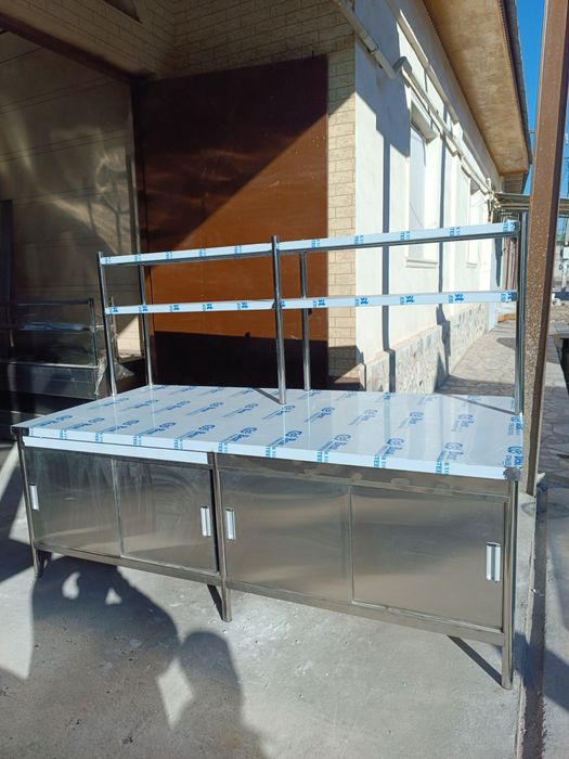 Стол нержавейка рабочий кухонный мойка стеллаж стиллаж мебель ошхона