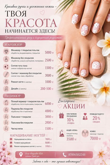Маникюр и педикюр Кентау