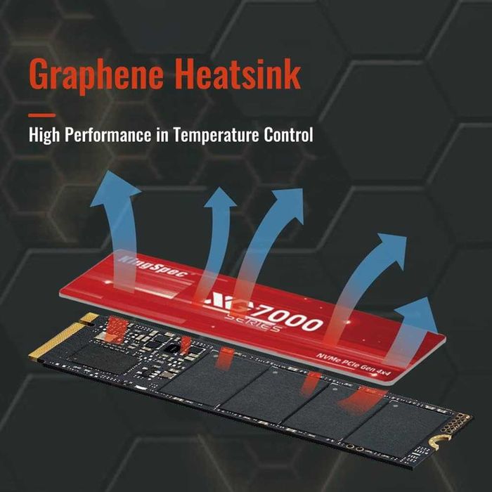 KingSpec 4TB Gen PCIe 4x4 M.2 2280 NVMe SSD,R/W Viteza 7400/6600 MB/s