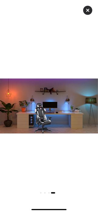 Стол gaming Kring Racer X, PU, Бял/Черен