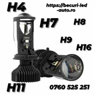 Becuri Led H4H7,H8,H9,h11,h16 Cu Proector Si Lupă Integrată De 220W