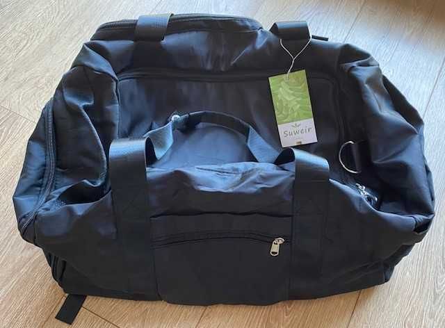 Geanta sport 42L neagra, noua, compartiment pantofi & umed