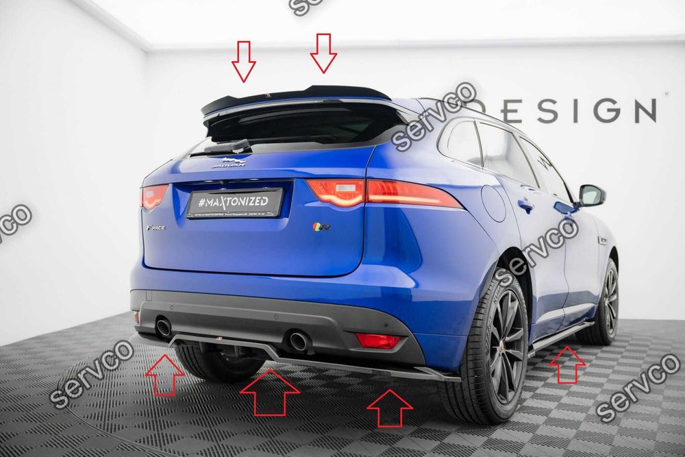 Pachet Set Splitter Exterior Lip Prelungiri Body kit tuning Jaguar F-Pace R-Sport Mk1 2016-2020 v1 - Maxton Design