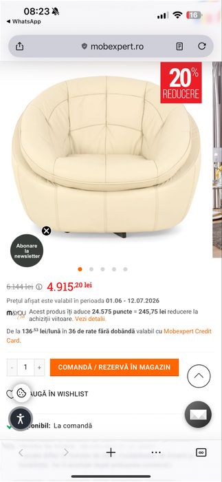 Set premium din piele naturală Mobexpert – canapea + 2 fotolii