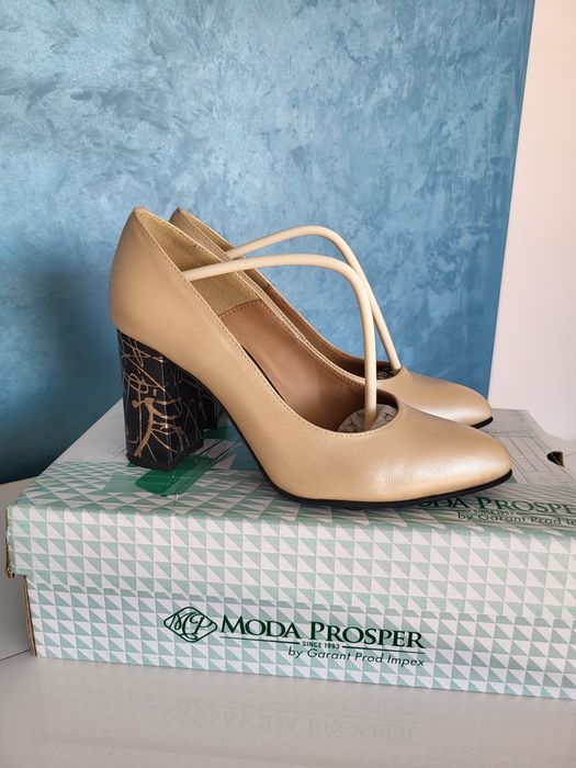 Pantofi dama piele bej
