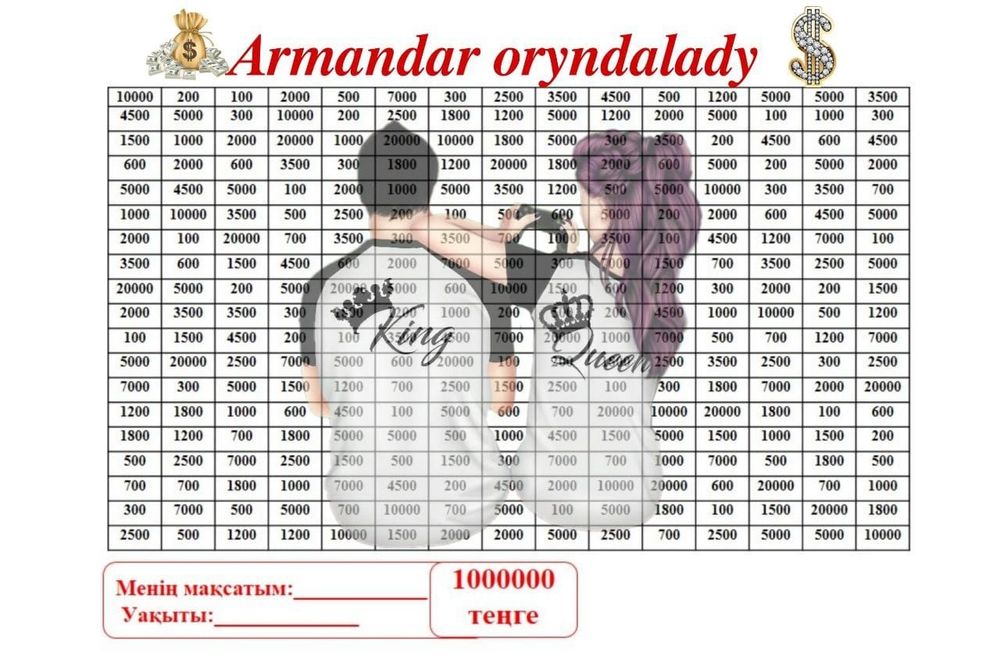 Копилка на 500 рублей таблица