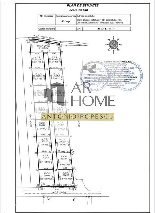 Vanzare teren intravilan, in Bucov, zona de vile nou construite