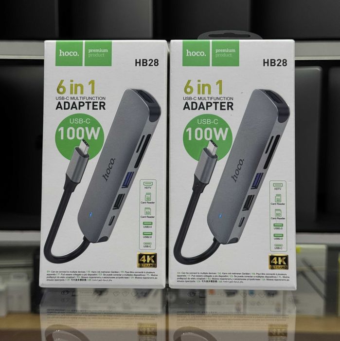 Macbook uchun Hub Hoco Type-C 6in1 / Hoco Type-C 6-в-1 Hub для Macbook
