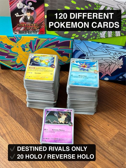 120 Pokemon Cards – Destined Rivals | No Duplicates