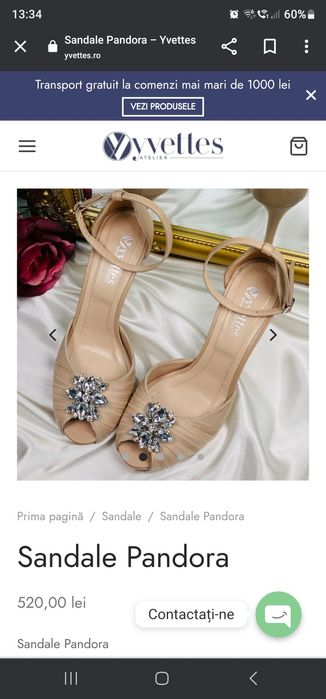 Sandale mireasa piele naturala