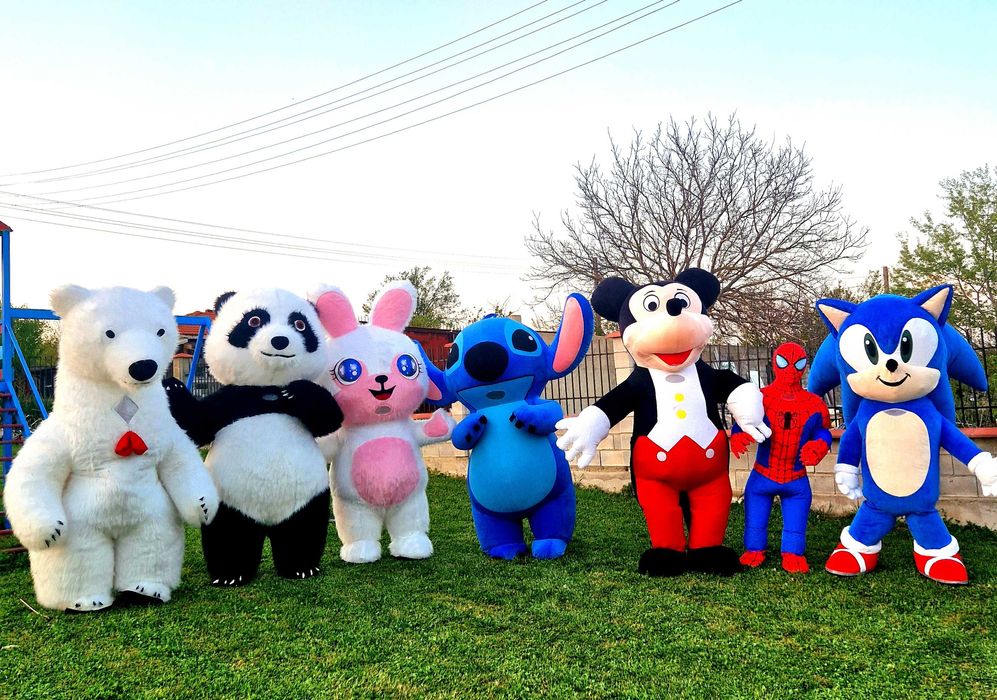 Гигантско Бяло Мече, Мики-мини маус ,Зайче парти Стич,Панда,Спайдърмен