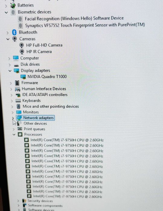 HP Zbook 15 G6 i7 9750H Placa de baza componente ecran baterie