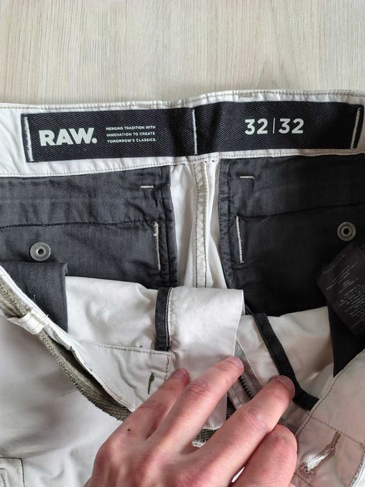 Pantaloni G Star Raw Pants Mens 32x32 White Straight Fit Utility Cargo