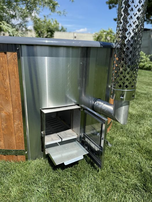 Ciubăr Premium din Fibră cu Hidromasaj, LED RGB – Izolat complet