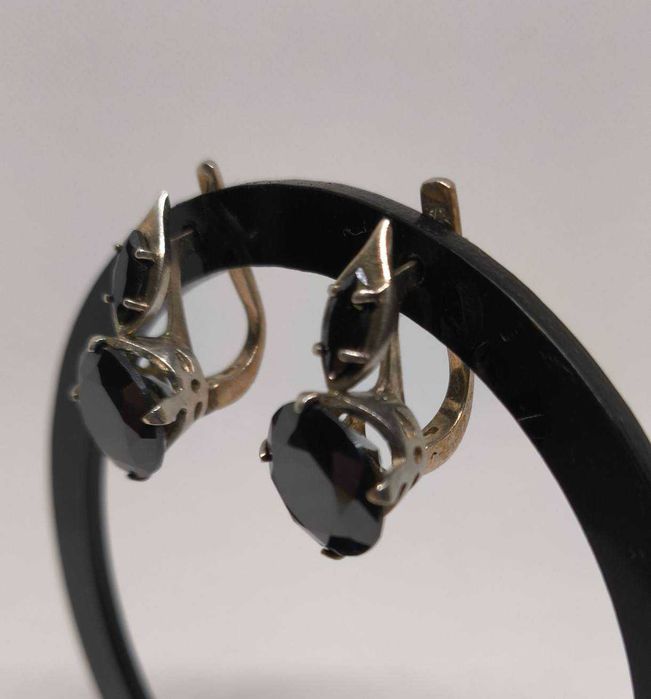 Сребърни обеци с инкрустации – проба 925 | 10,01 гр. - Нови!