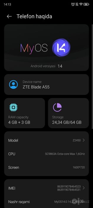 Zte blade A55 4g