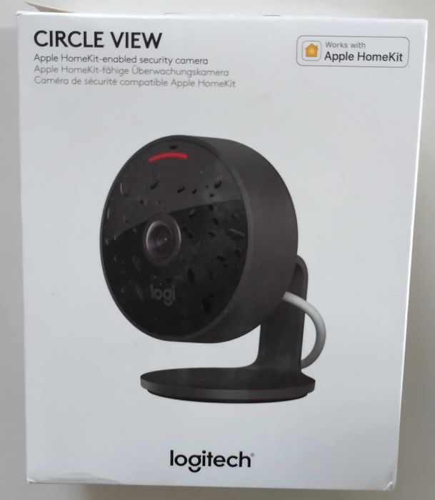 Camera de supraveghere Logitech Circleview Wired, Camp Vizual 180°, 1080p HD Night Vision, Two-Way Audio, Criptare Apple HomeKit Secure Video