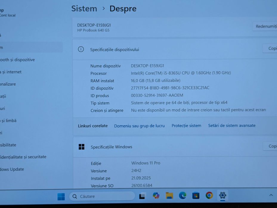 Laptop HP Probook 640 G5 14" Core i5-8365U ram 16GB/256GB SSD/W11 Pro