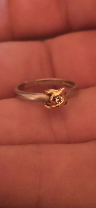 Inel Platină aur si diamant