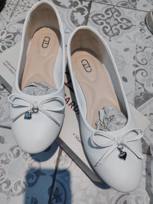 Балетки белые, р.38