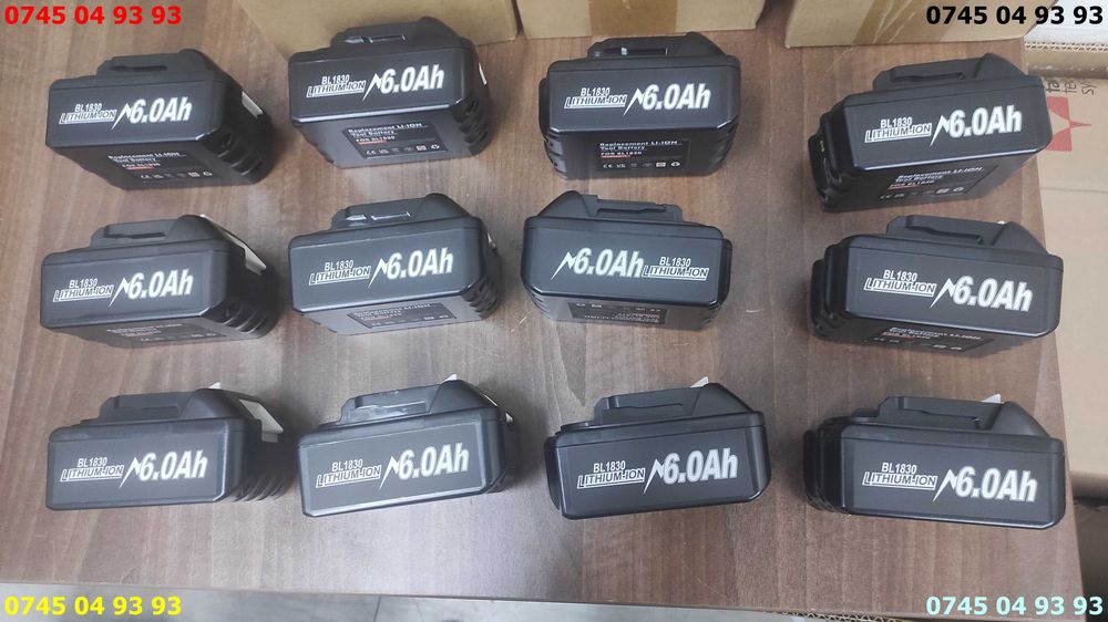 baterie acumulator pentru makita 18v  6A 6000mA cu sina NOI in cutie