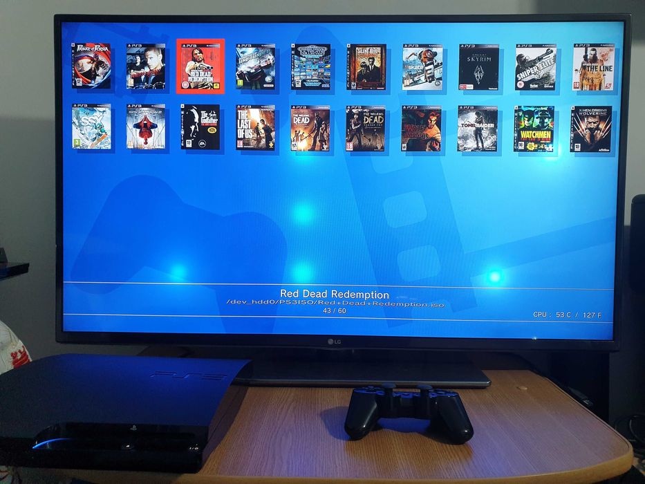 PS3 modat CFW 500 GB + 60 jocuri (GTA V, Red Dead, God of War, NFS)