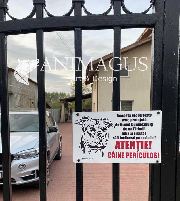 Placa Avertizare Caine Rau Periculos Amstaff