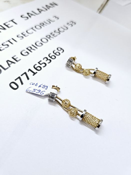 Vand cercei din aur 14 k 6.59 g cod 699