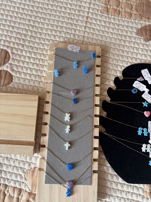 21 колиета с опал и сребърна верижка +4 обеци