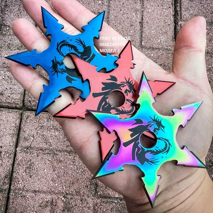 Шурикени Звезди за Хвърляне Дракон Комплект 3 бр. Звезда Шурикен