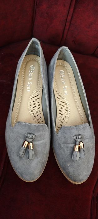 Сиви дамски мокасини