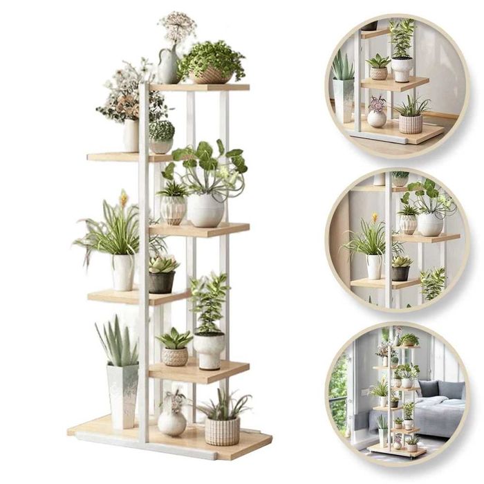 Цветарник стойка, етажерка, рафт за сакции, цветя тъмен и светъл цвят