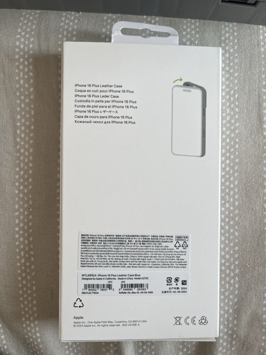 Apple Leather Case за iPhone 16 Plus