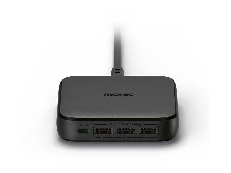 TRONIC Power Port USB PD зарядно с 65W GaN,с кабел,черен цвят
