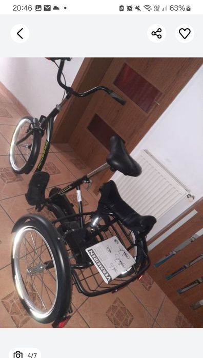 Vind  triciclu si suport susținere  persoane cu dizabilitati