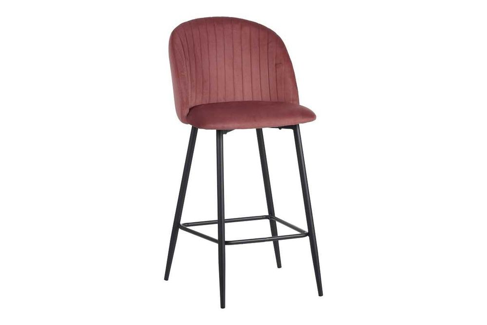 Бар стол Puzzle-home 4 цвята, Метална основа, Кадифе, 53х46.5х96.5см.