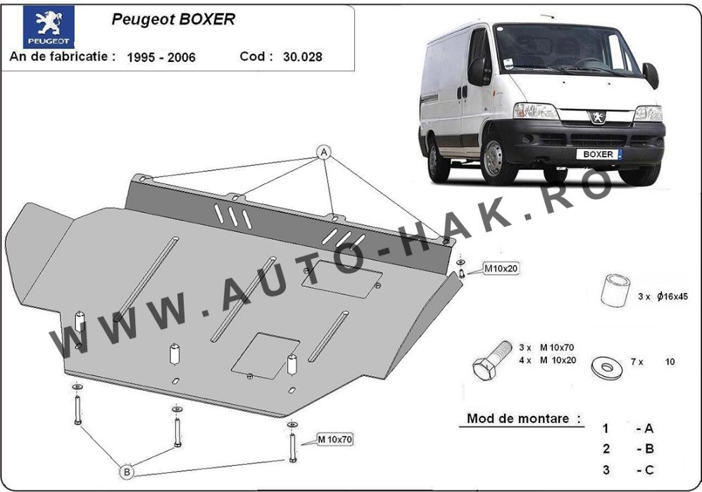 Scut motor metalic Peugeot Boxer 1996-2006