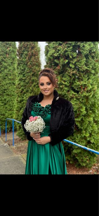 Rochie de nașă, verde smarald