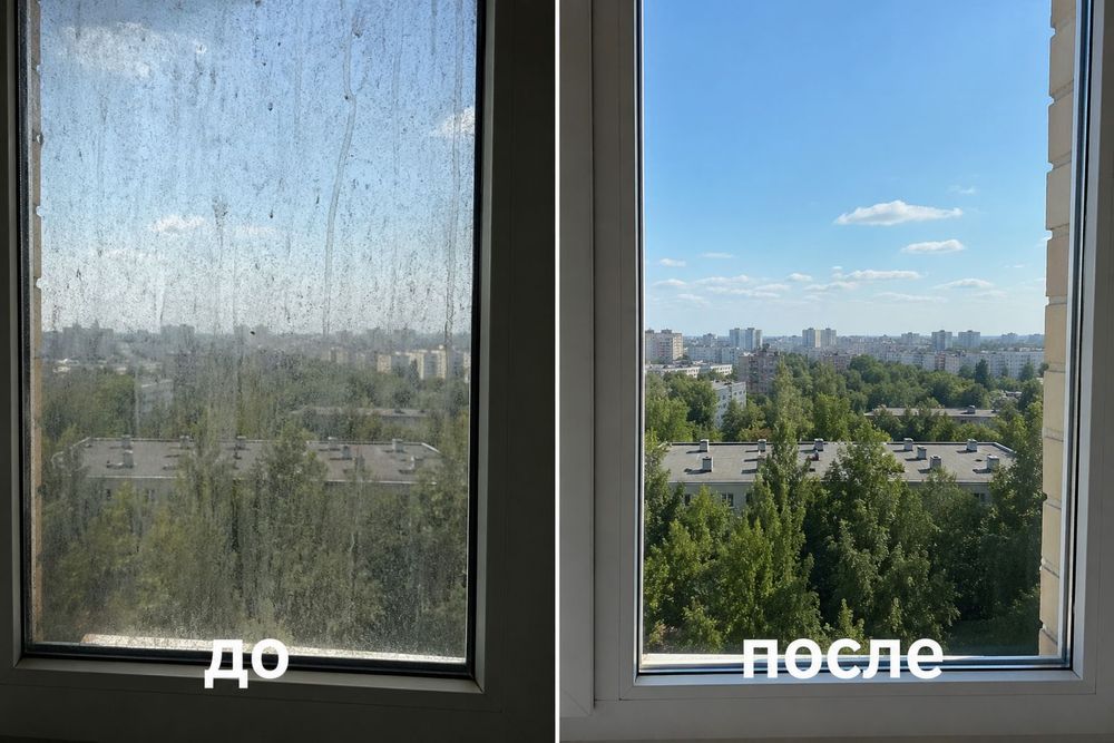 Мытье окон клининг