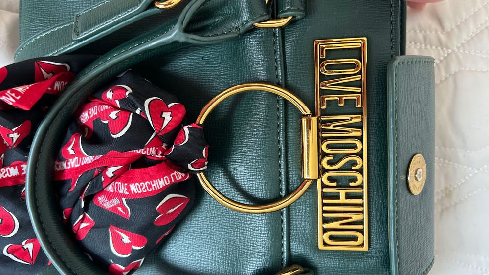 Чанта LOVE MOSCHINO с дълга и къса дръжка, цвят зелен