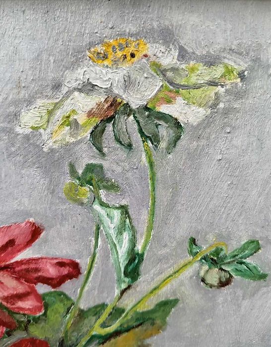 Tablou vechi - buchet de vara -  semnat C. Artachino