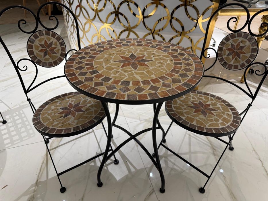Produse noi !Set masa si 2 scaune terasa metal si mozaic