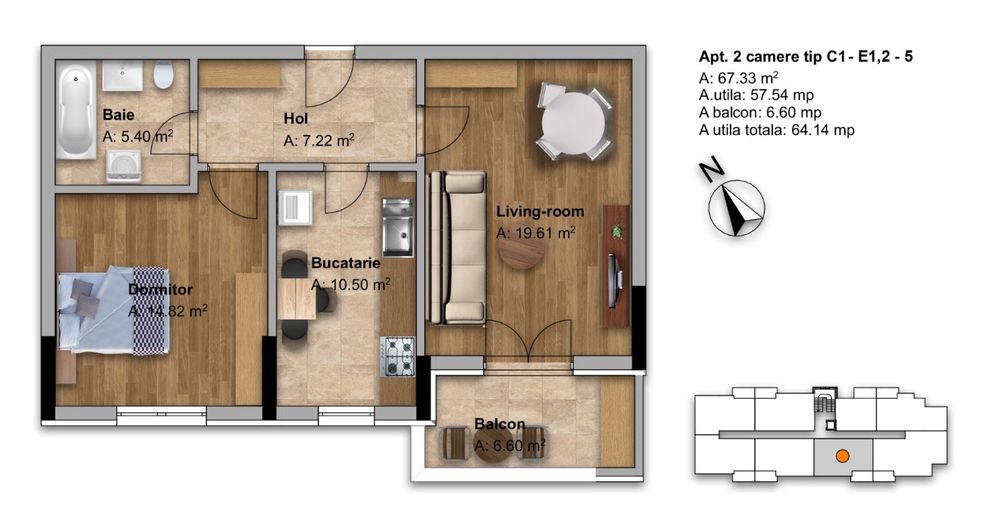 Apartamente cu 1/2/3/4  camere in rate la dezvoltator