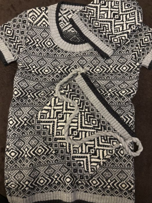 Детска зимна рокля + чанта и шапка