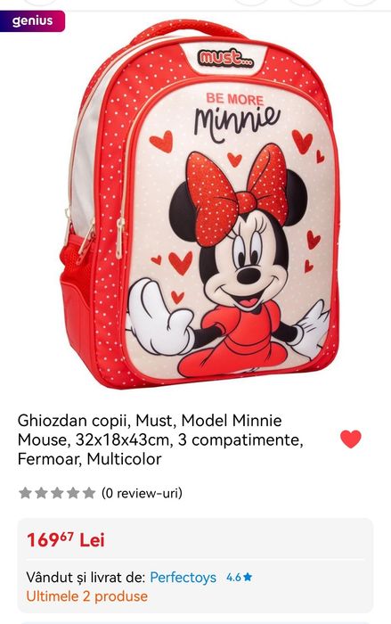 Rucsac Must, Model Minnie Mouse