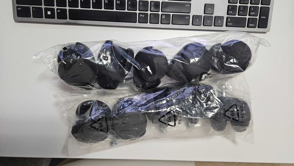 Комплект полипропиленови колела за офис стол, 50мм, 5 бр