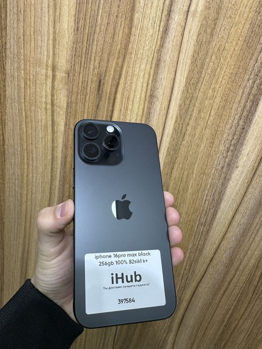 Iphone 16 pro max black 256 gb 100% 82 sikl