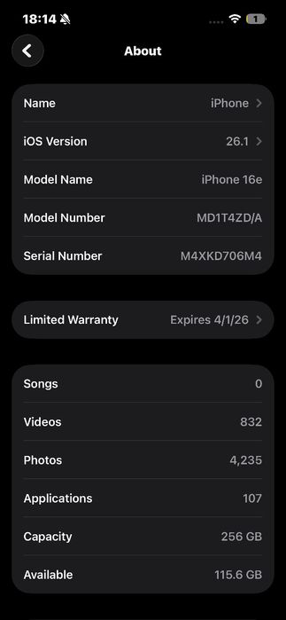 Ocazie! Iphone 16e 256 GB , BLACK , Cutie , Ca NOU!