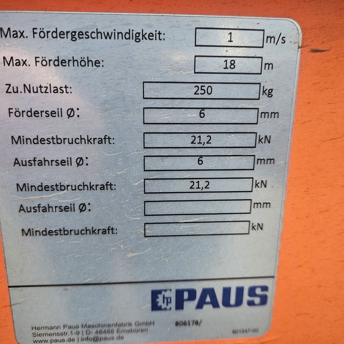 Продава се подемник на немската фирма Paus, модел EASY 18 WH-M – перфе